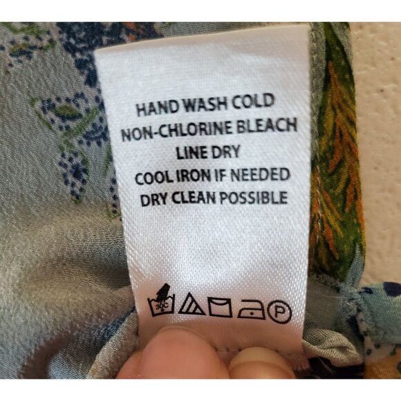 Spartina 449 Silk Josette Blouse Feathers & Butterflies Sheer Size 2XL Autumn - Picture 15 of 16